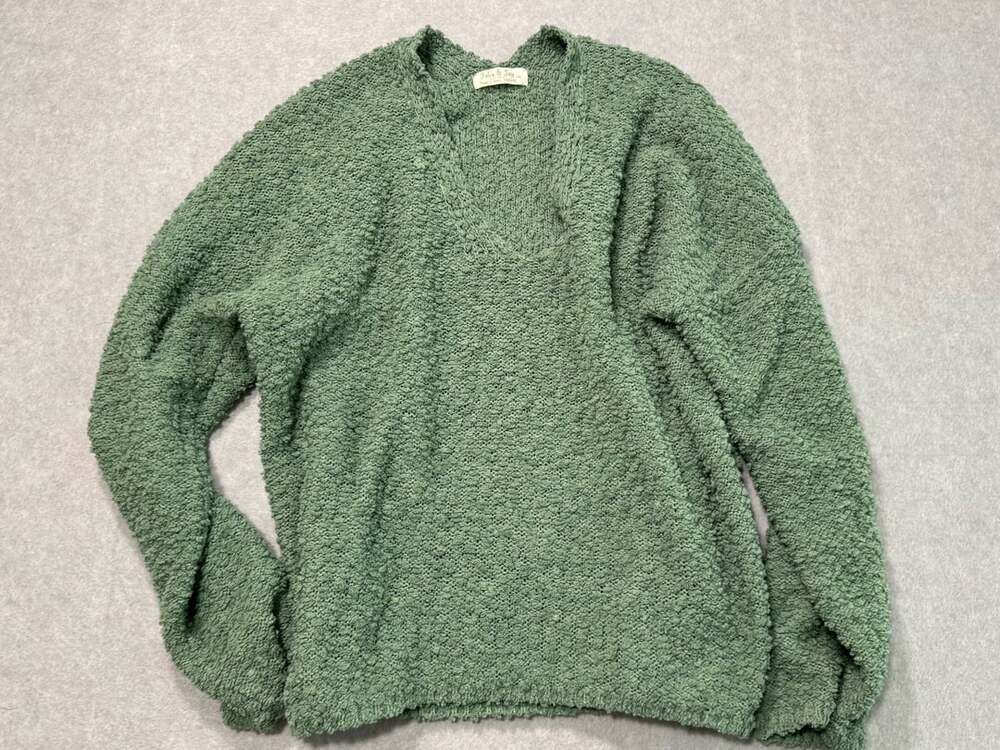Jolie & Joy Chenille Sweater Size Medium Green Acrylic Blend